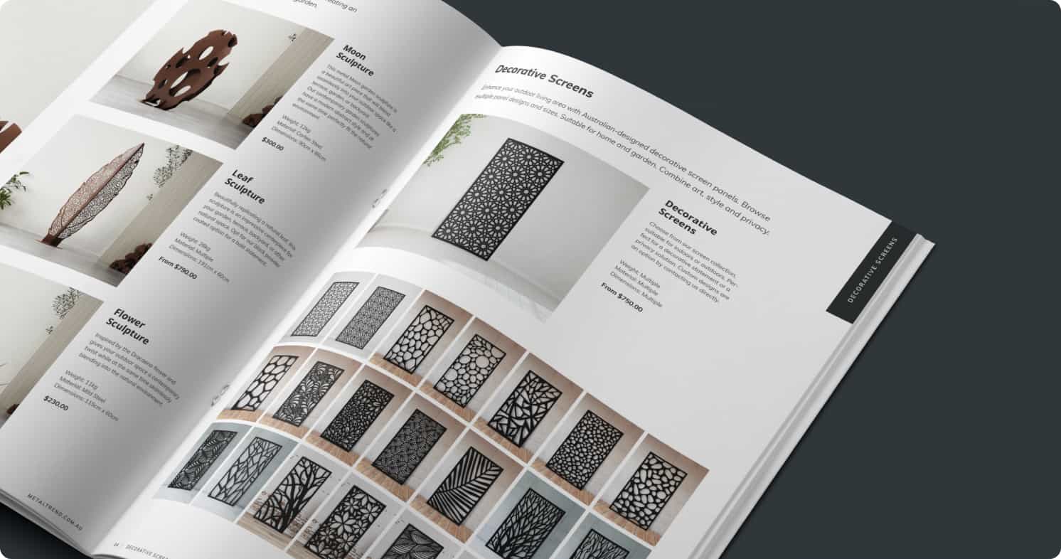 Product page booklet